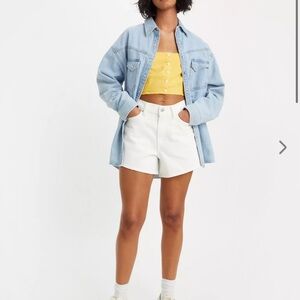 Levi’s White Denim 80s Mom Shorts